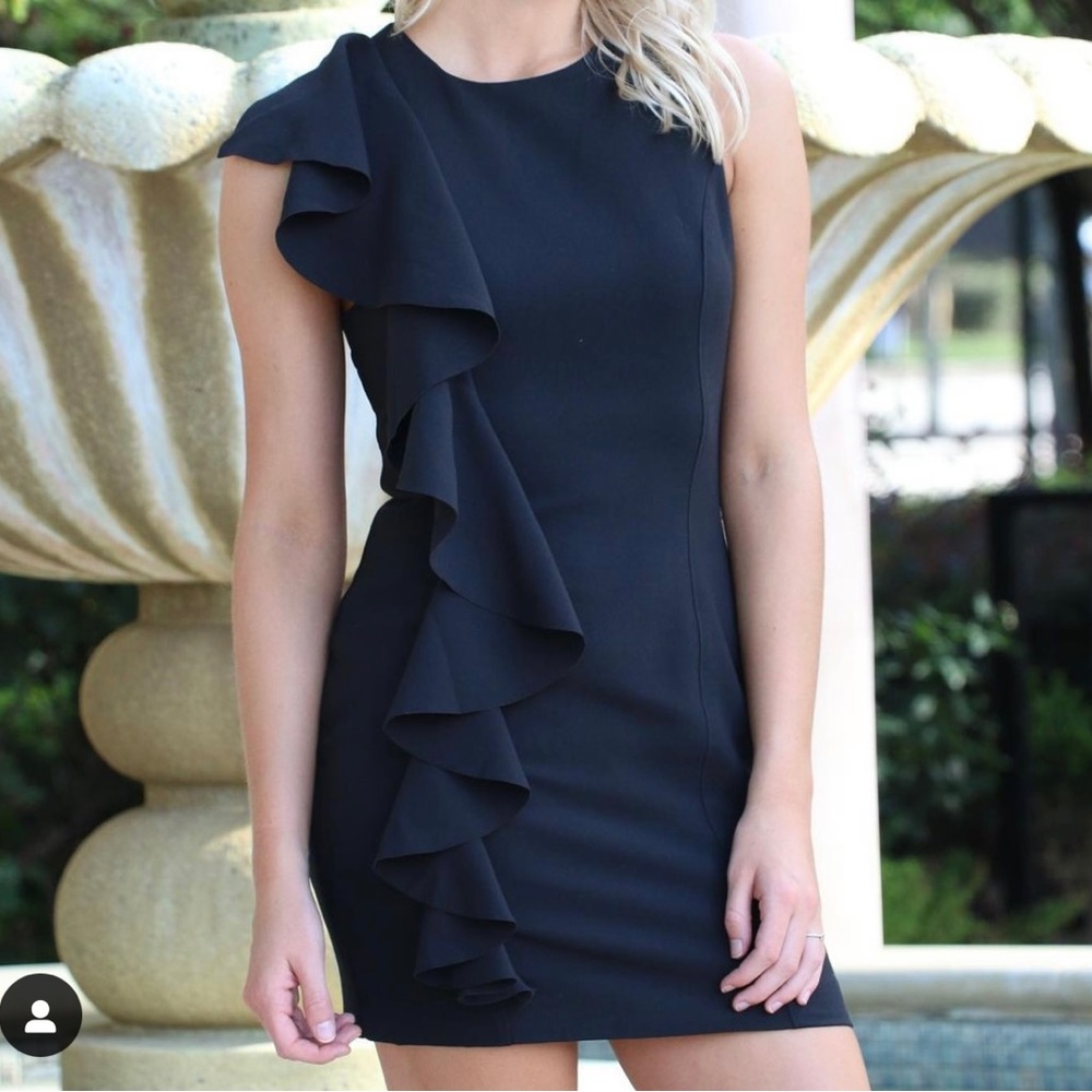 Lavish ruffle cascade LBD